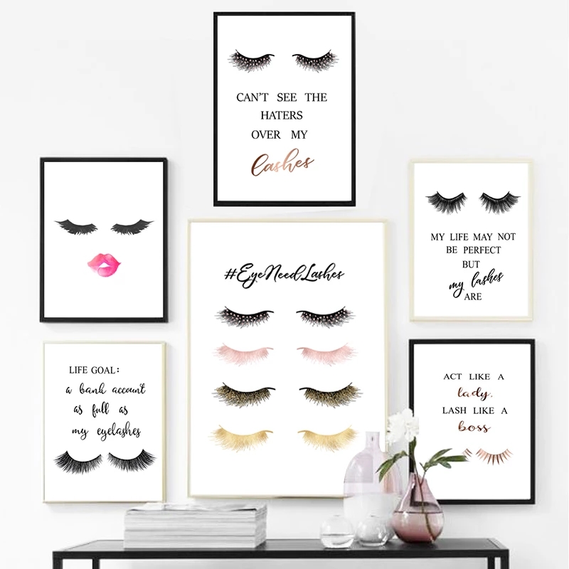 Eyelash Extension Quotes - Moda przedłużanie rzęs cytaty plakaty dziewczyny