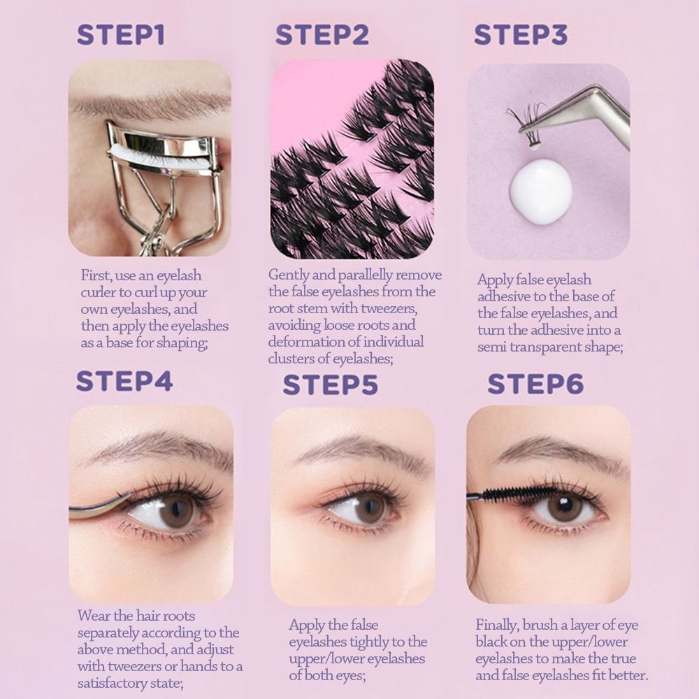 Eyelash Extension Wispy - 12 Rzędów Naturalnych Sztucznych Rzęs o
