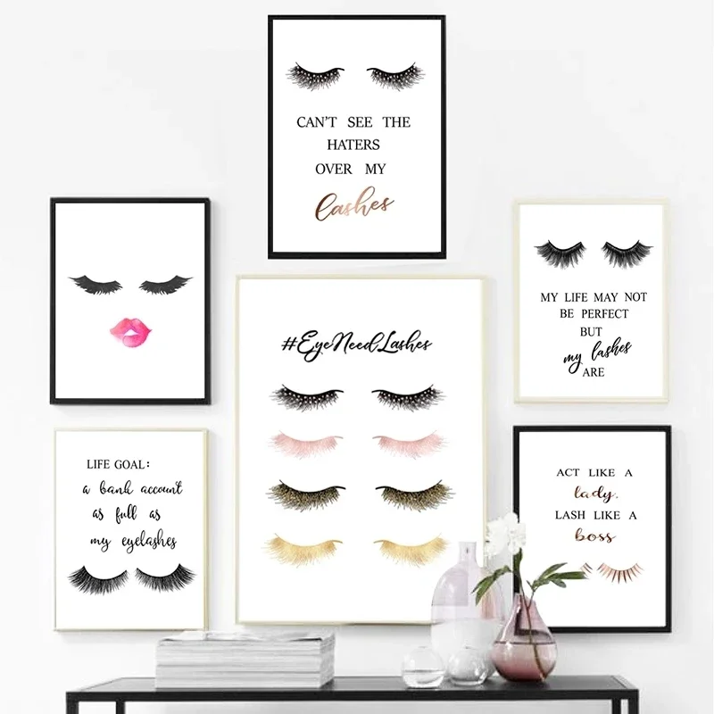 1 szt. bezramowy obraz na płót – Eyelash Extension Quotes recenzja i cena